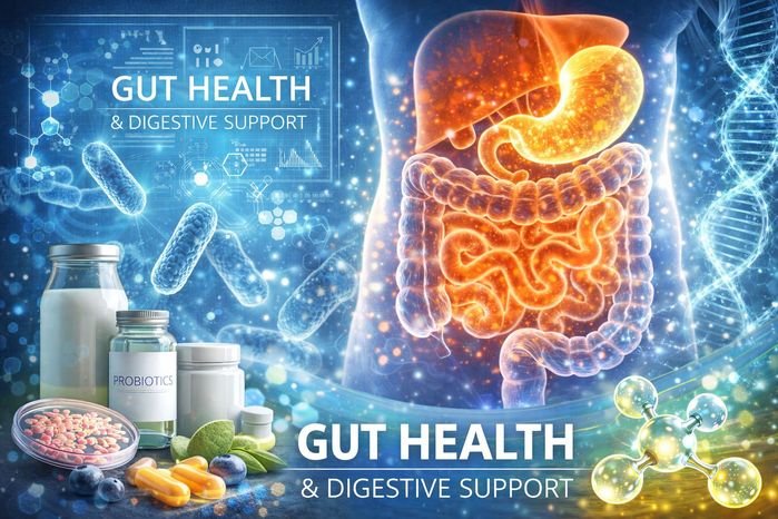 Gut health and digestive support concept